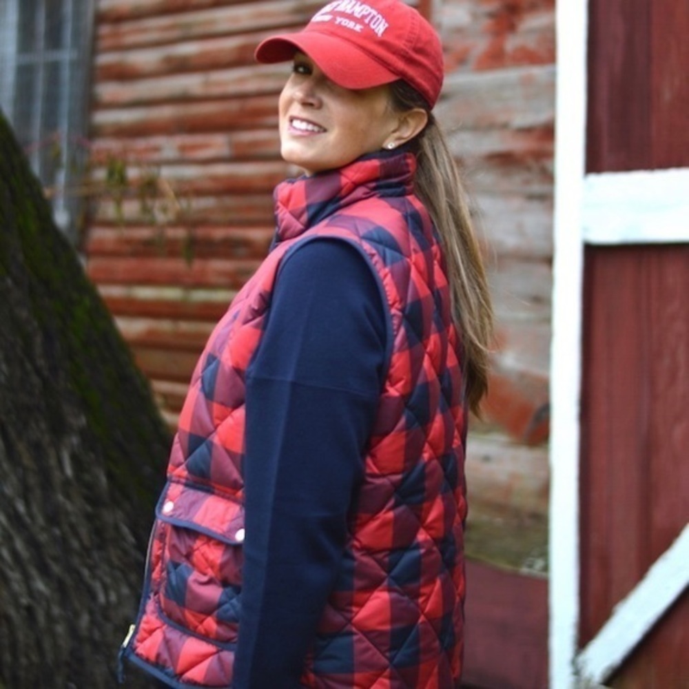 J. Crew puffer buffalo plaid vest